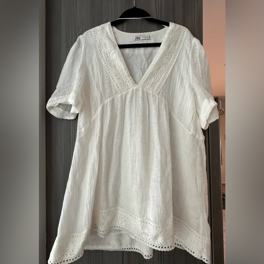 Zara white mini sundress or cover up